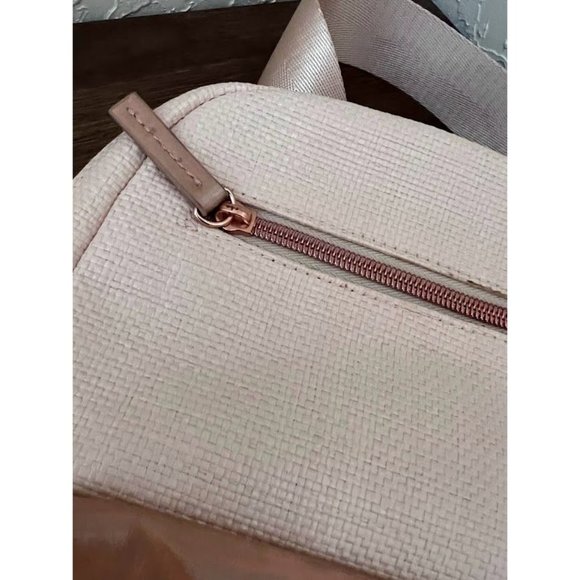 Pink Woven Holographic Mini Crossbody Backpack Bag - Picture 7 of 10